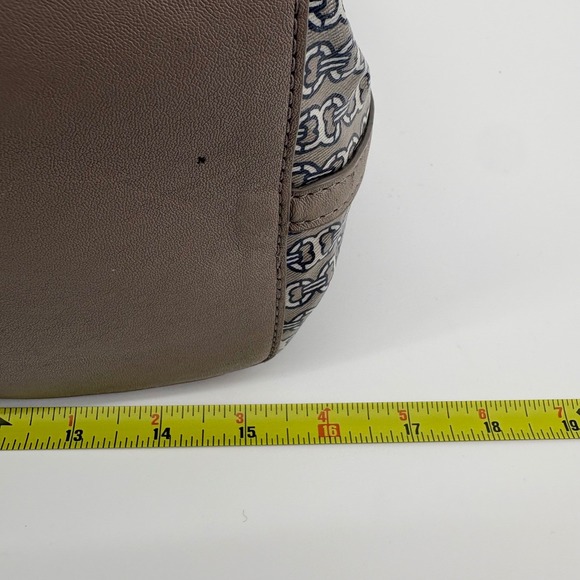 Tory Burch Gemini Link Canvas Tote French Gray Navy Stripe Large Shopper AS IS - Picture 5 of 16